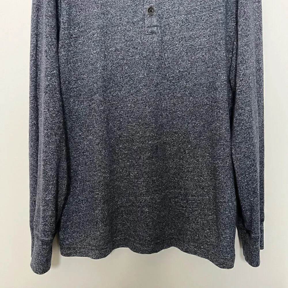 Banana Republic Shirt Mens Sz M Blue Gray Henley Long Sleeve Casual Outdoor